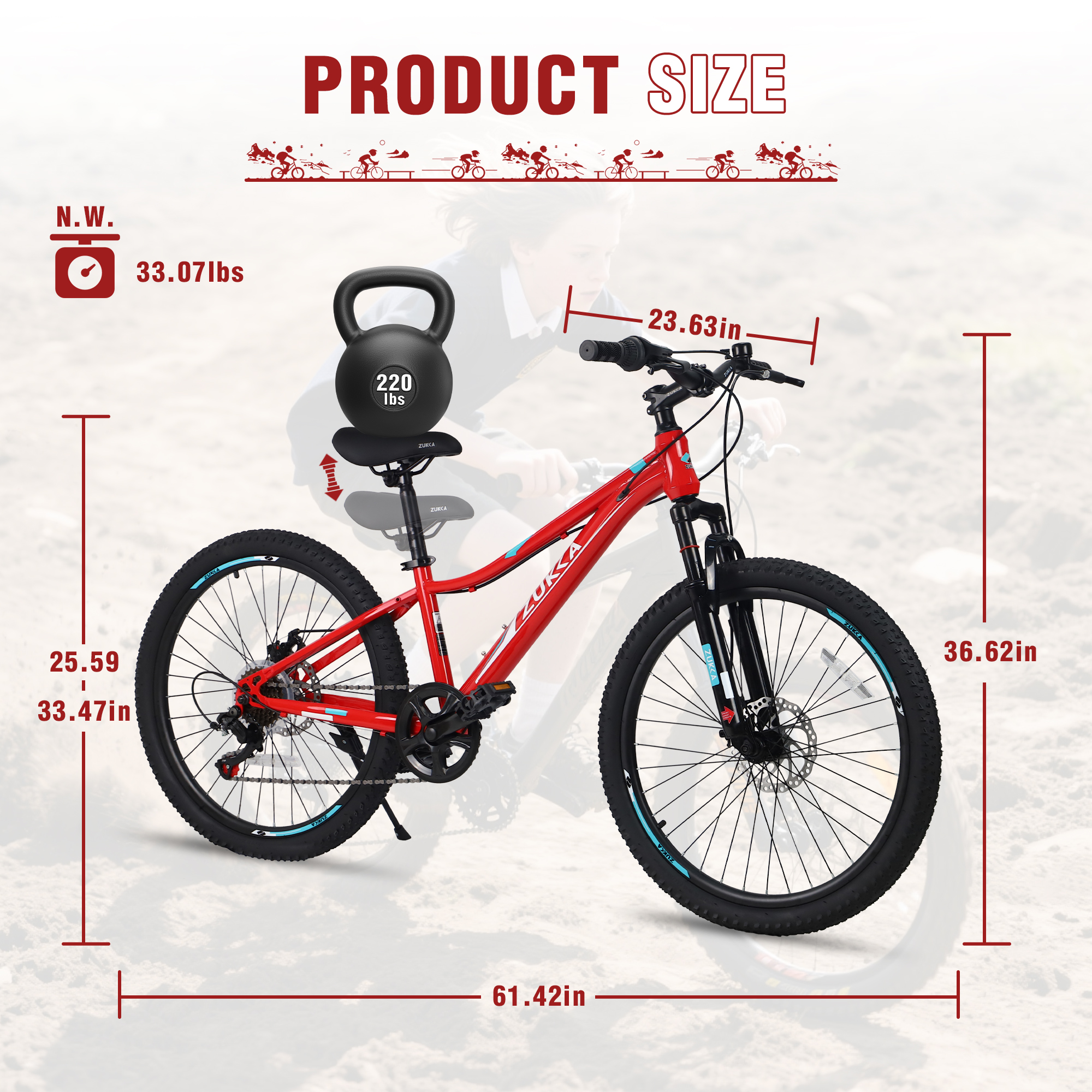 ZUKKA 24 inch Mountain Bike