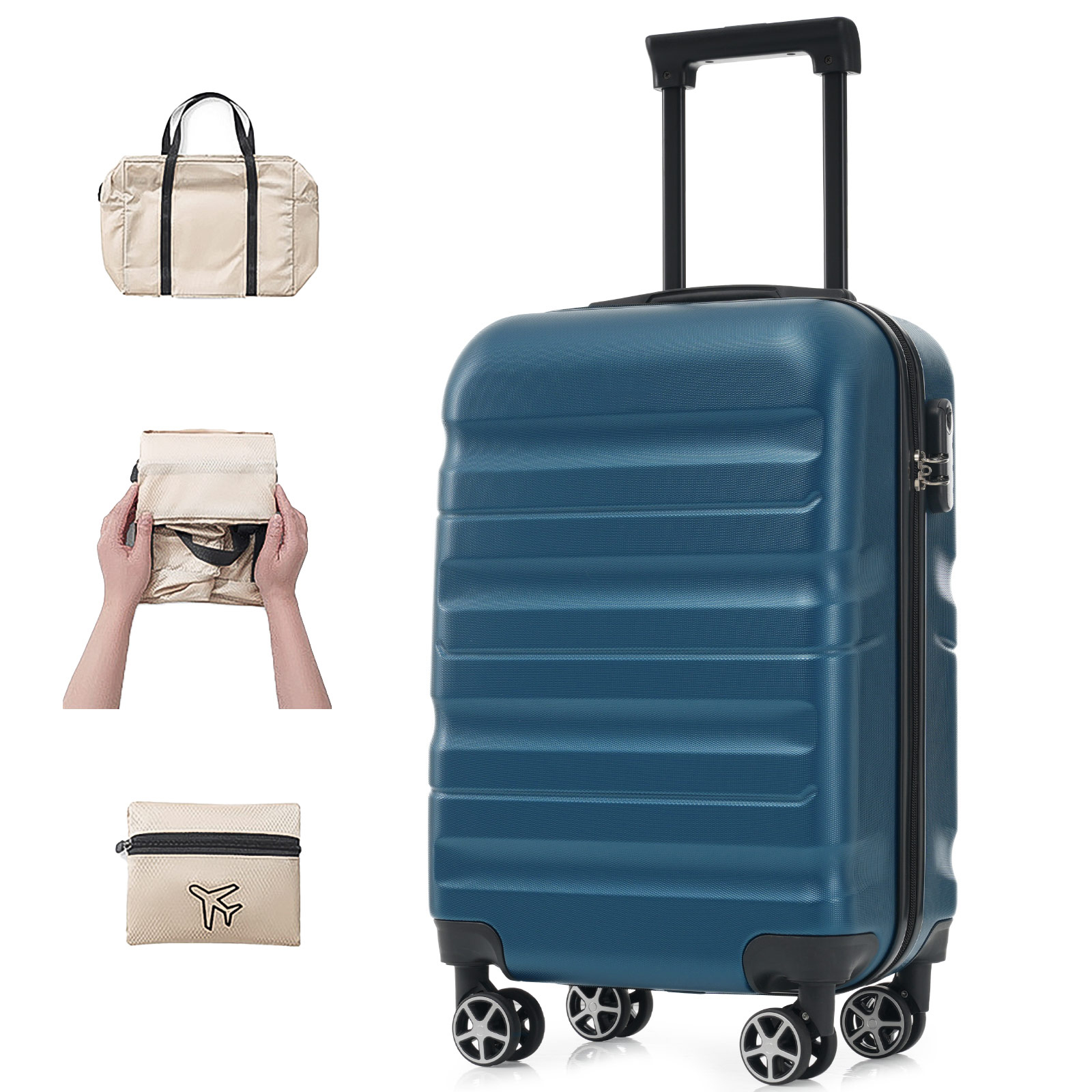 Hardshell ABS Carry-On Luggage with Spinner Wheels