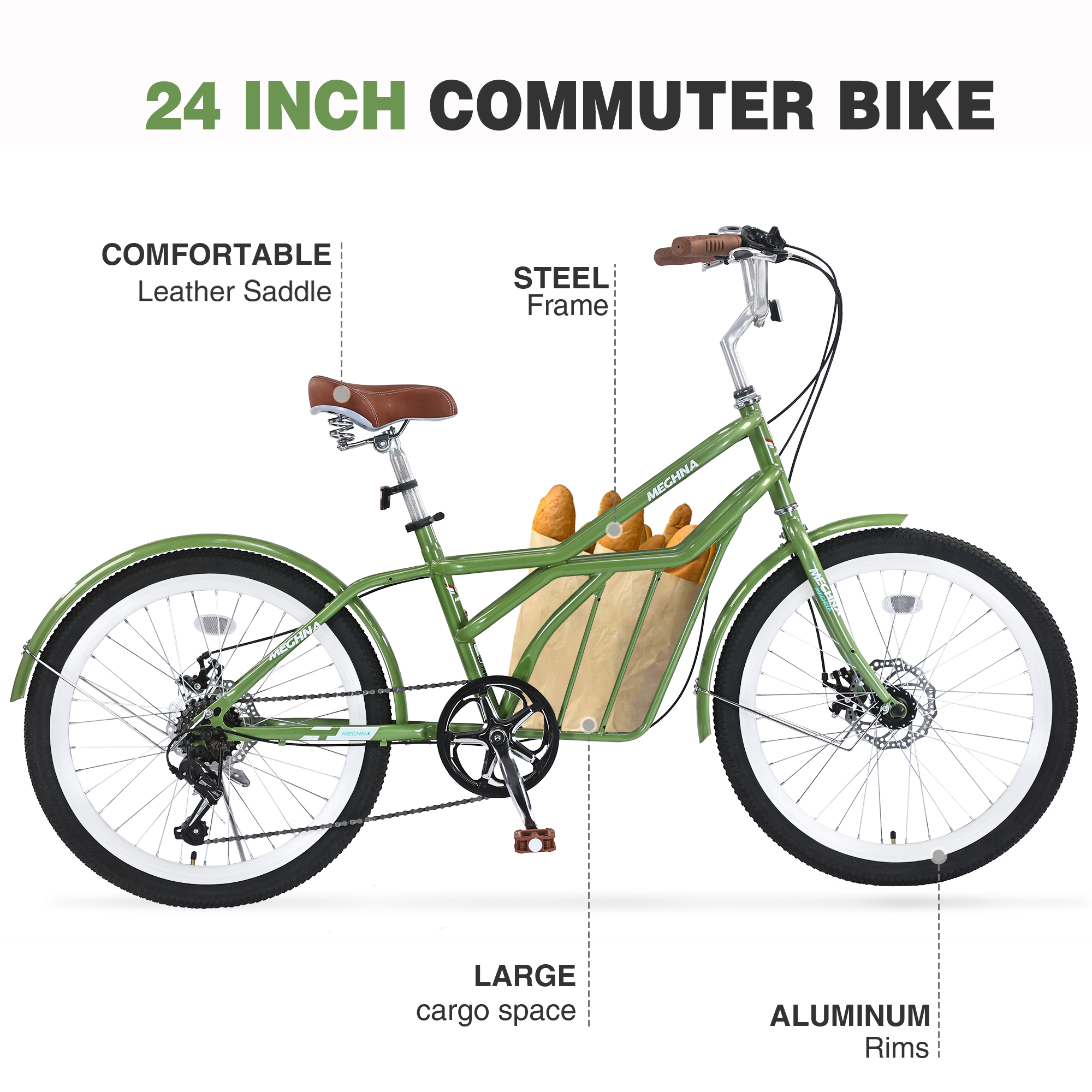 ZUKKA 24 Inch Commuter Bike