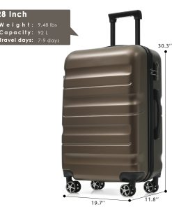 28 Inch Luggage, Hardshell ABS Suitcase With Spinner Wheels