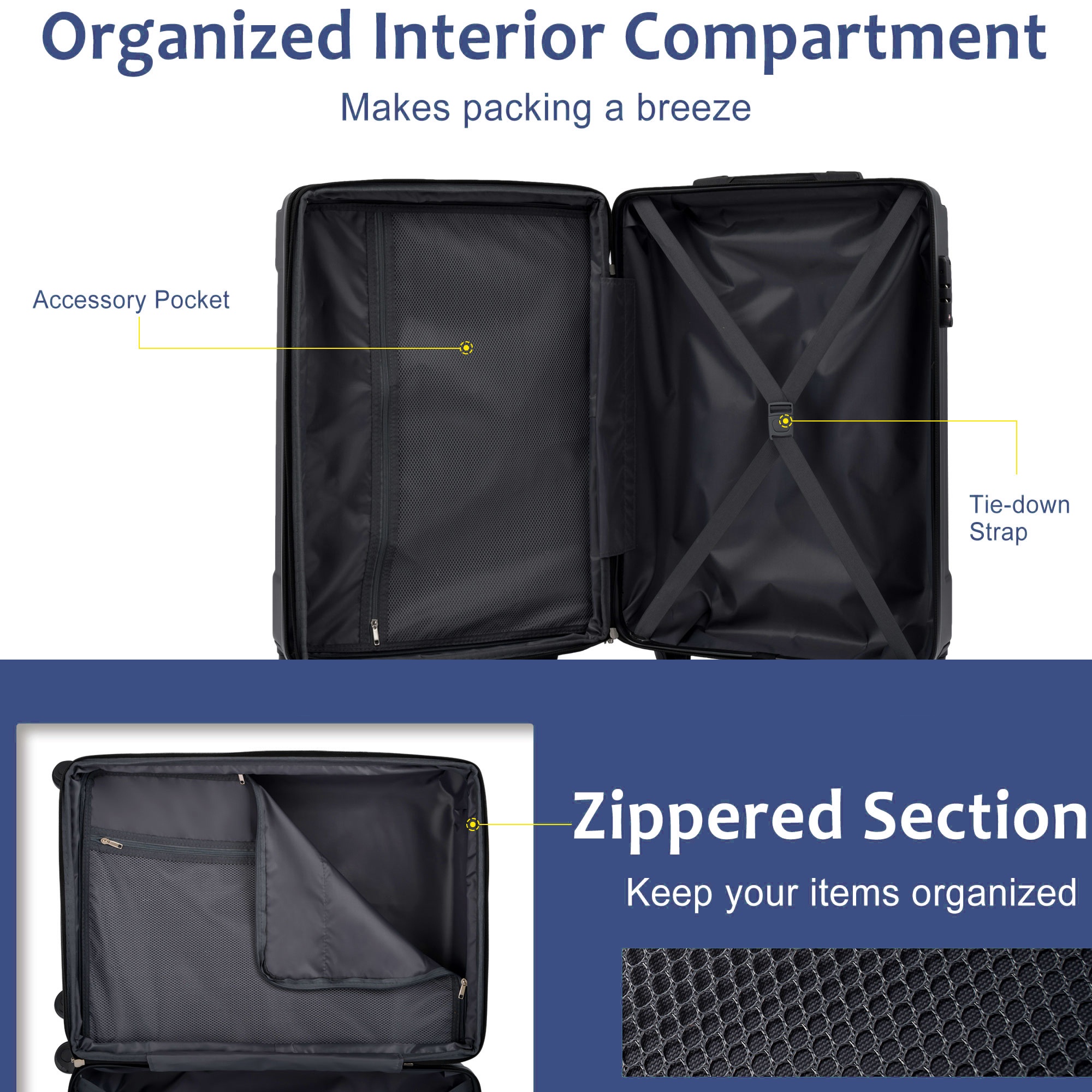 2 Piece Hardshell ABS Luggage Sets