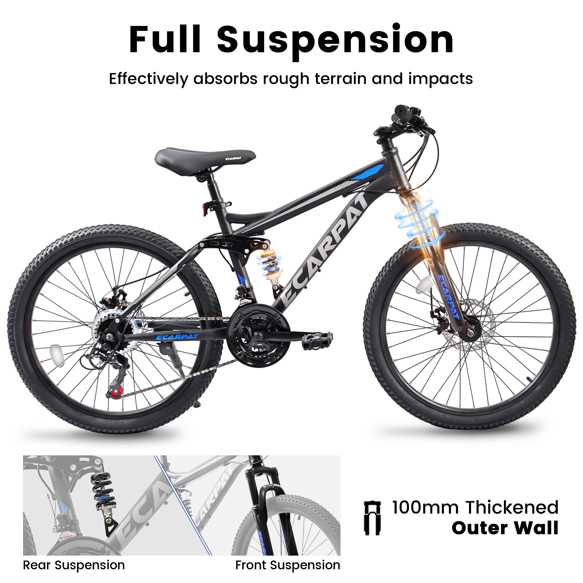 ECARPAT A2760 27.5 Inch Full Suspension Mountain Bike