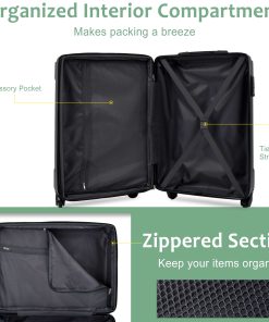 20-Inch Hardshell Carry-On Luggage, 2 Packing Cubes