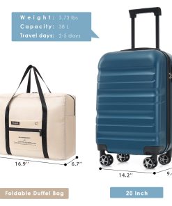 Hardshell ABS Carry-On Luggage with Spinner Wheels