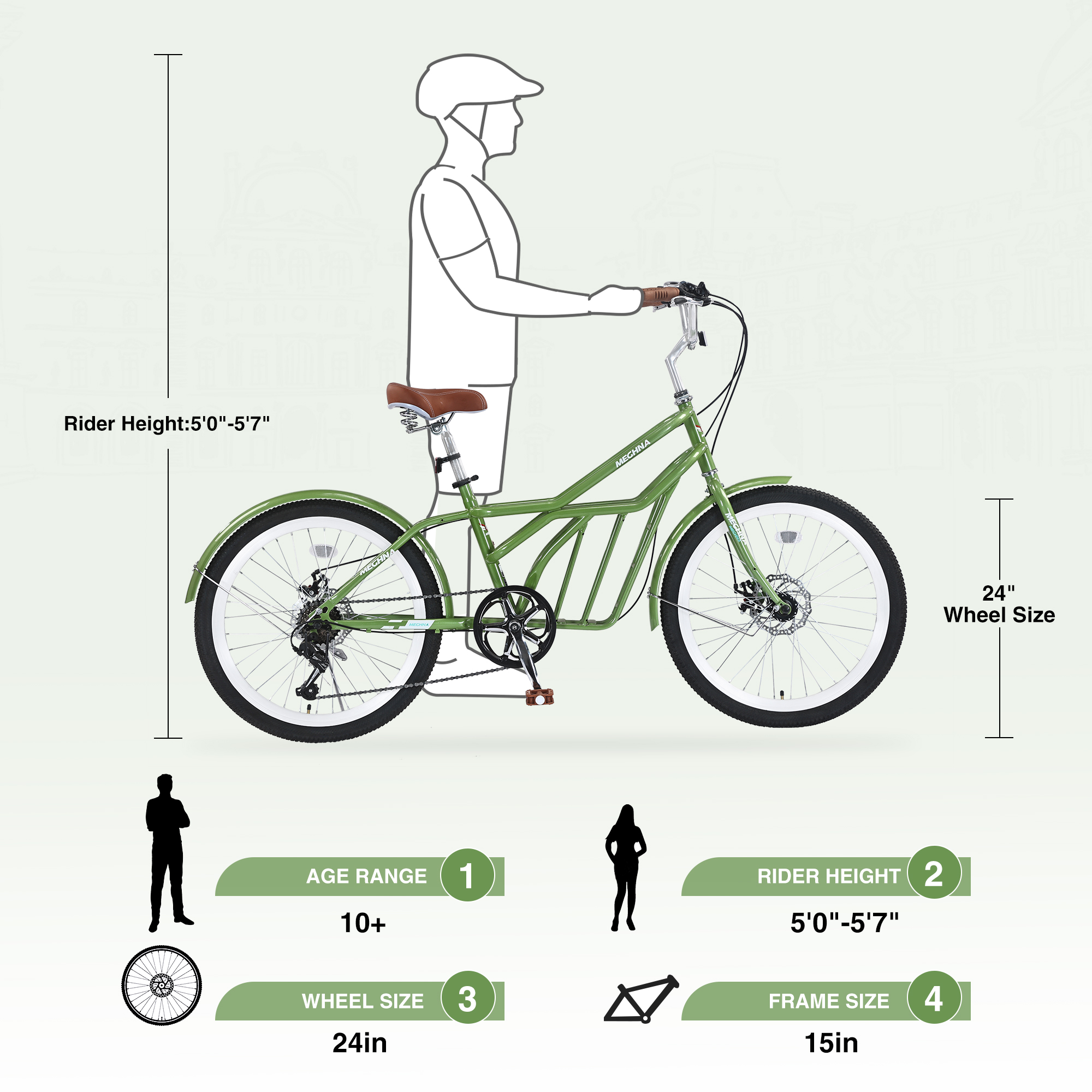 ZUKKA 24 Inch Commuter Bike