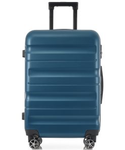 24-Inch Checked Suitcase with Spinner Wheels