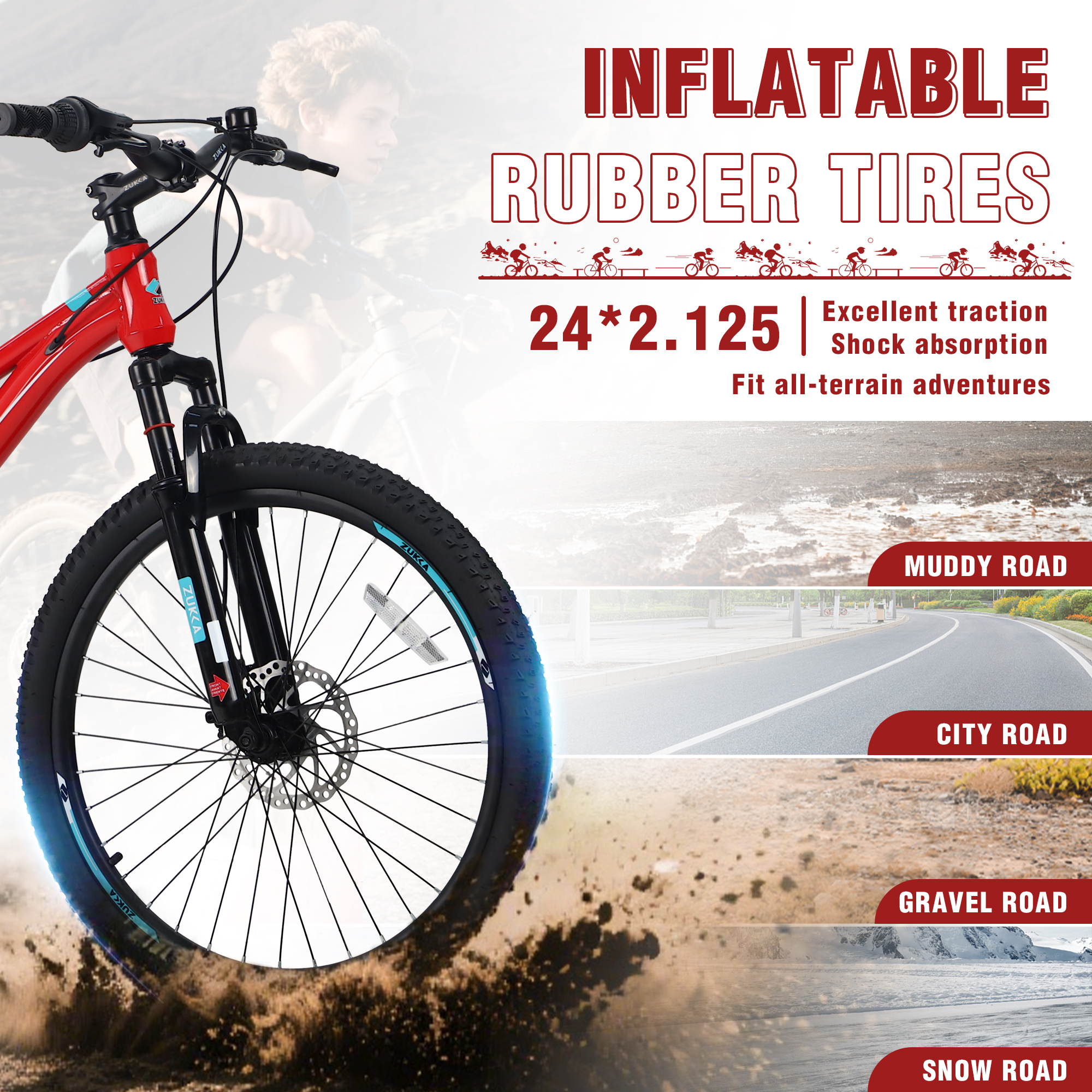 ZUKKA 24 inch Mountain Bike