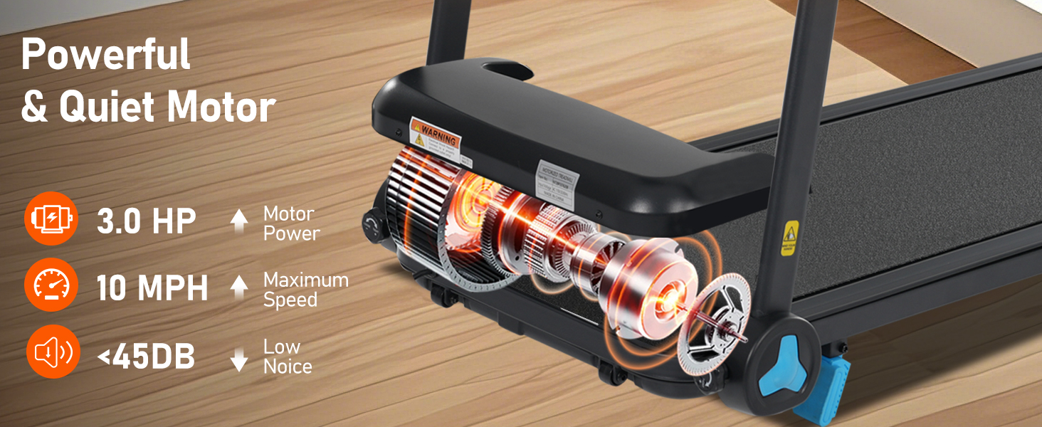 3.0HP Quiet Foldable Treadmills