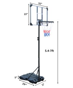 Portable Basketball Hoop Stand with Wheels for Youth