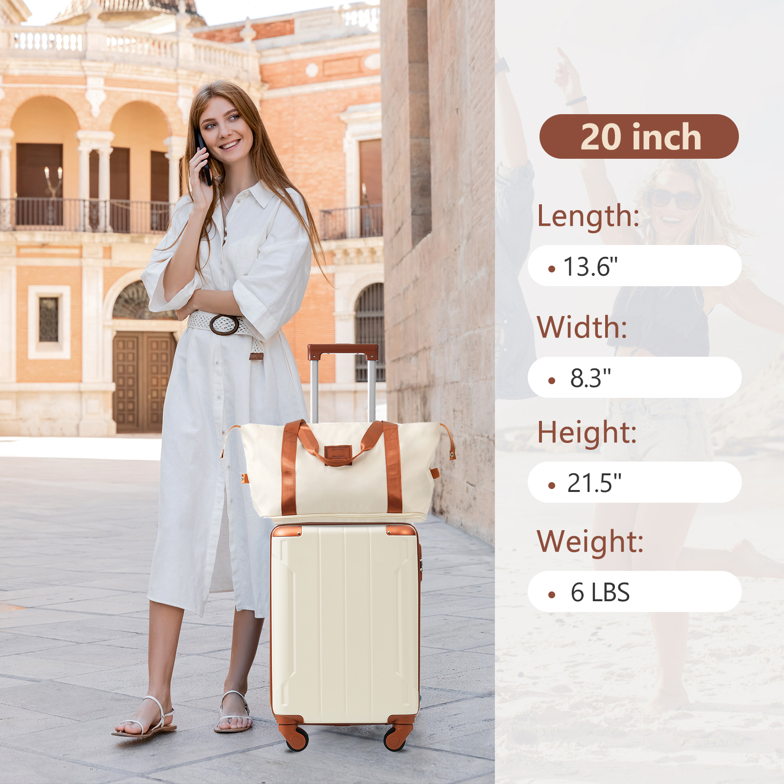 20 Inch 3 Piece Carry On Luggage Set