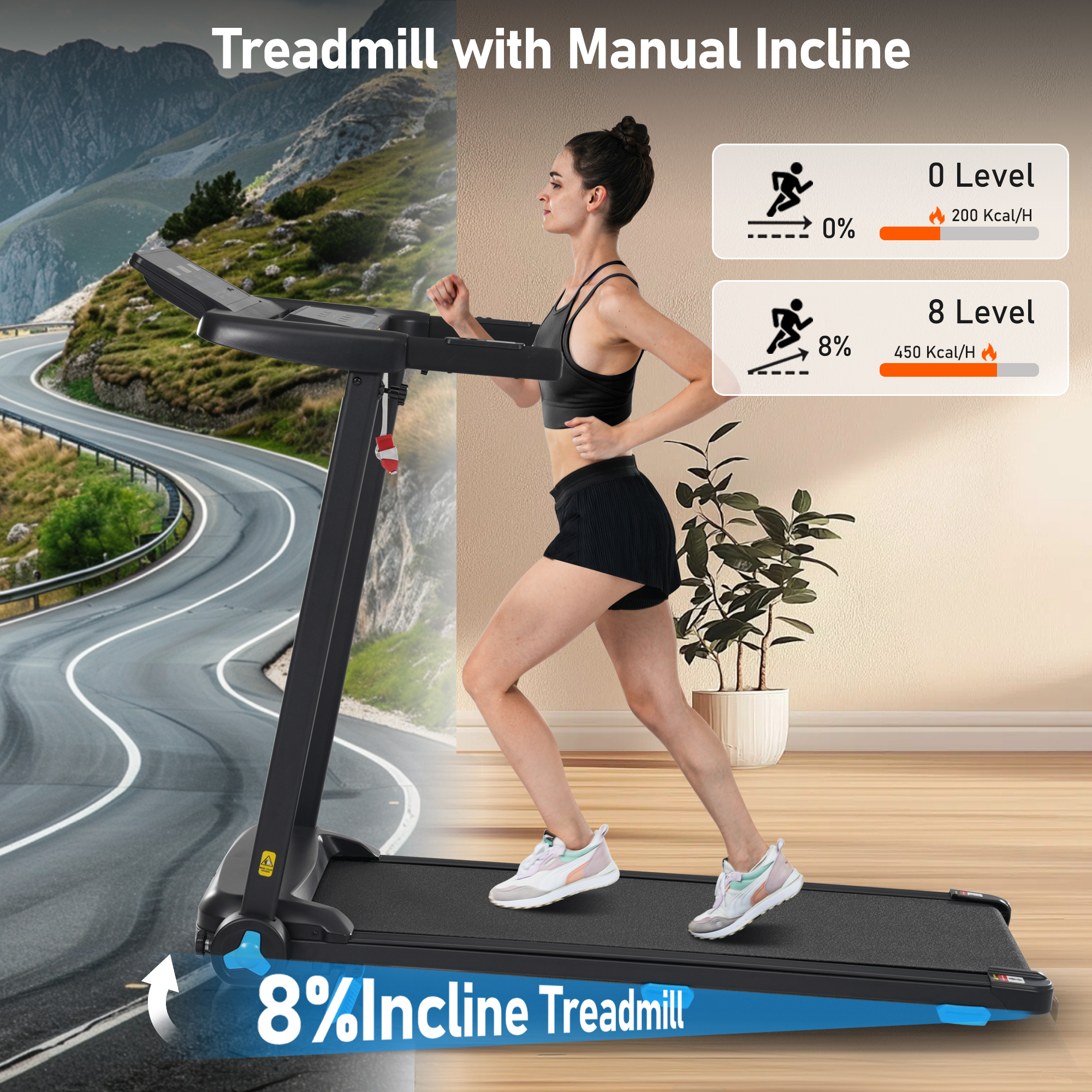 3.0HP Quiet Foldable Treadmills