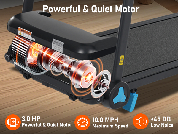 3.0HP Quiet Foldable Treadmills