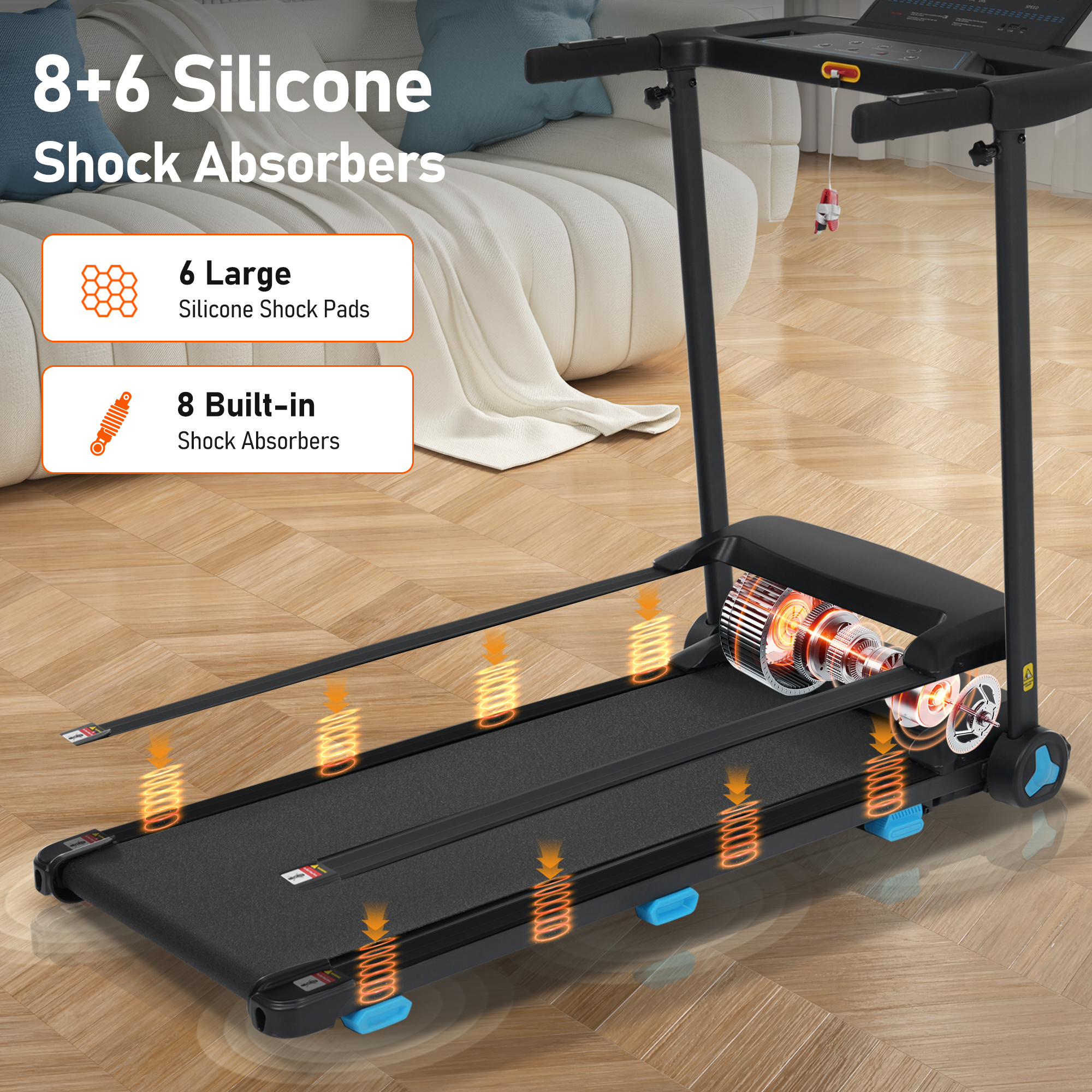 3.0HP Quiet Foldable Treadmills