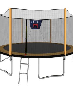 14FT Trampoline with Basketball Hoop Inflator and Ladder