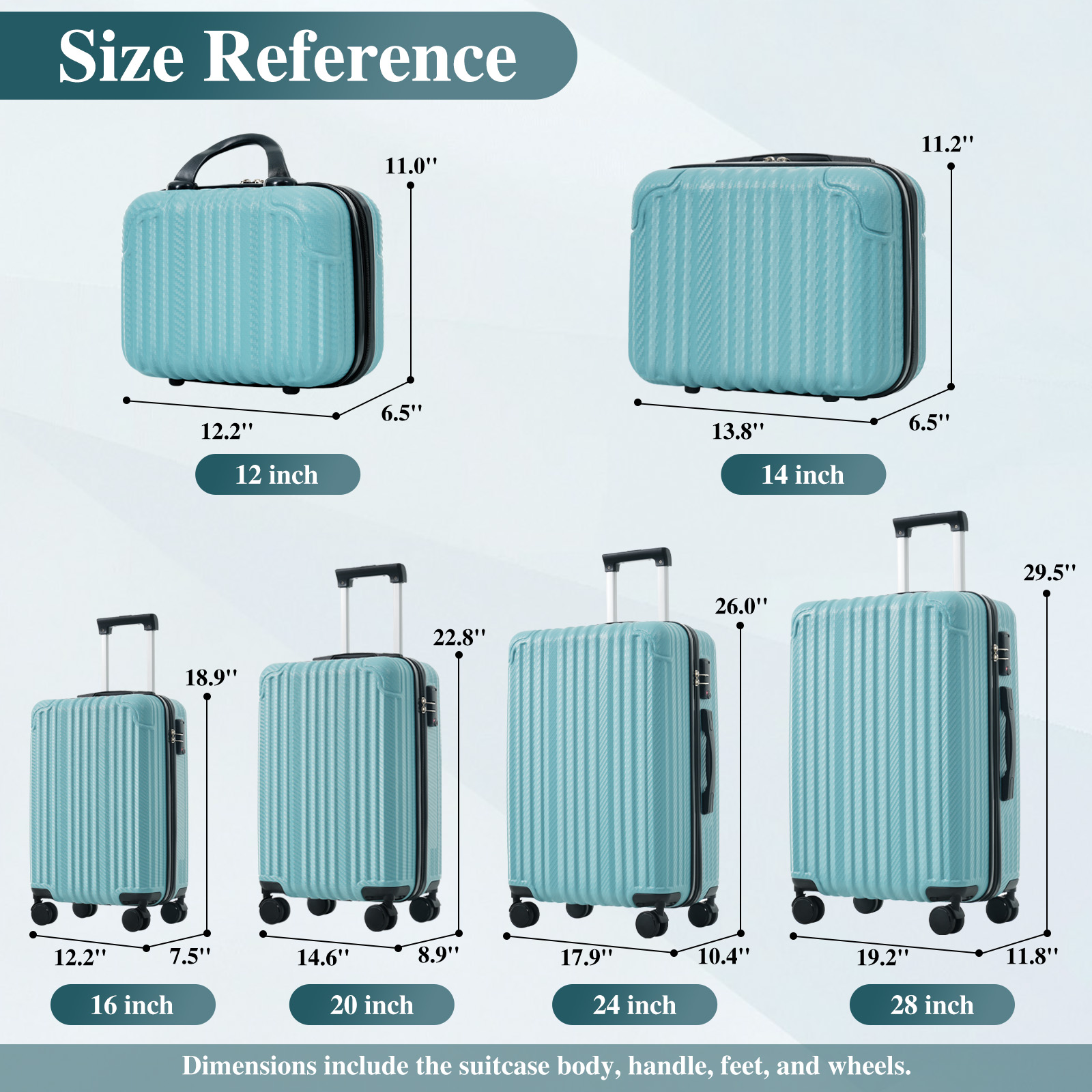 Durable Hardshell 3-Piece Luggage Set