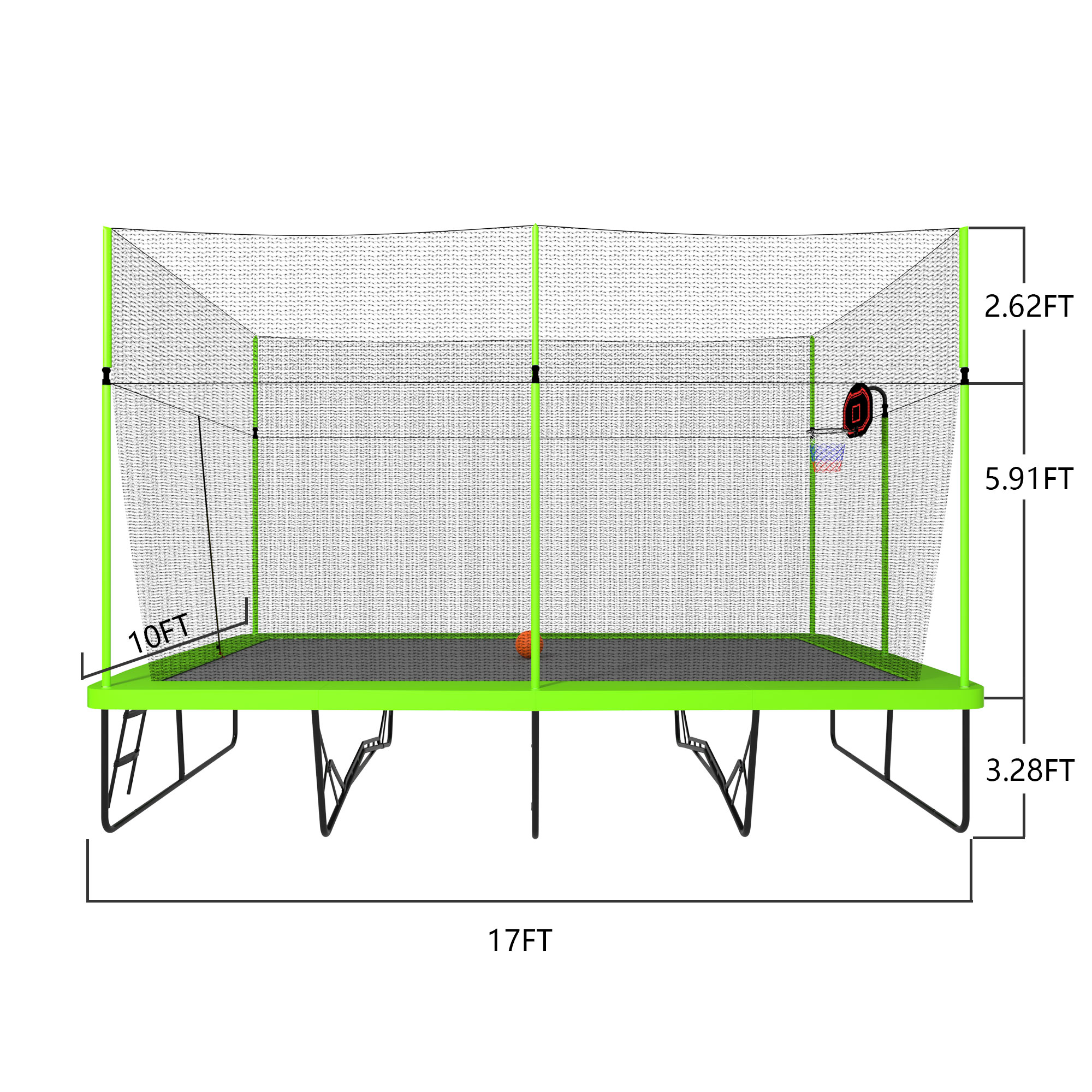 10*17FT Rectangule Trampoline