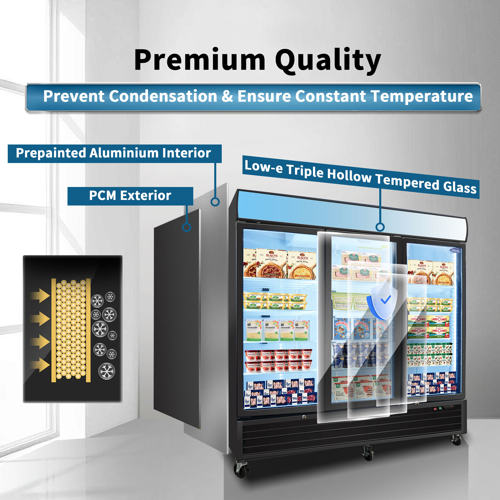 Orikool Commercial Reach-In Display Freezers