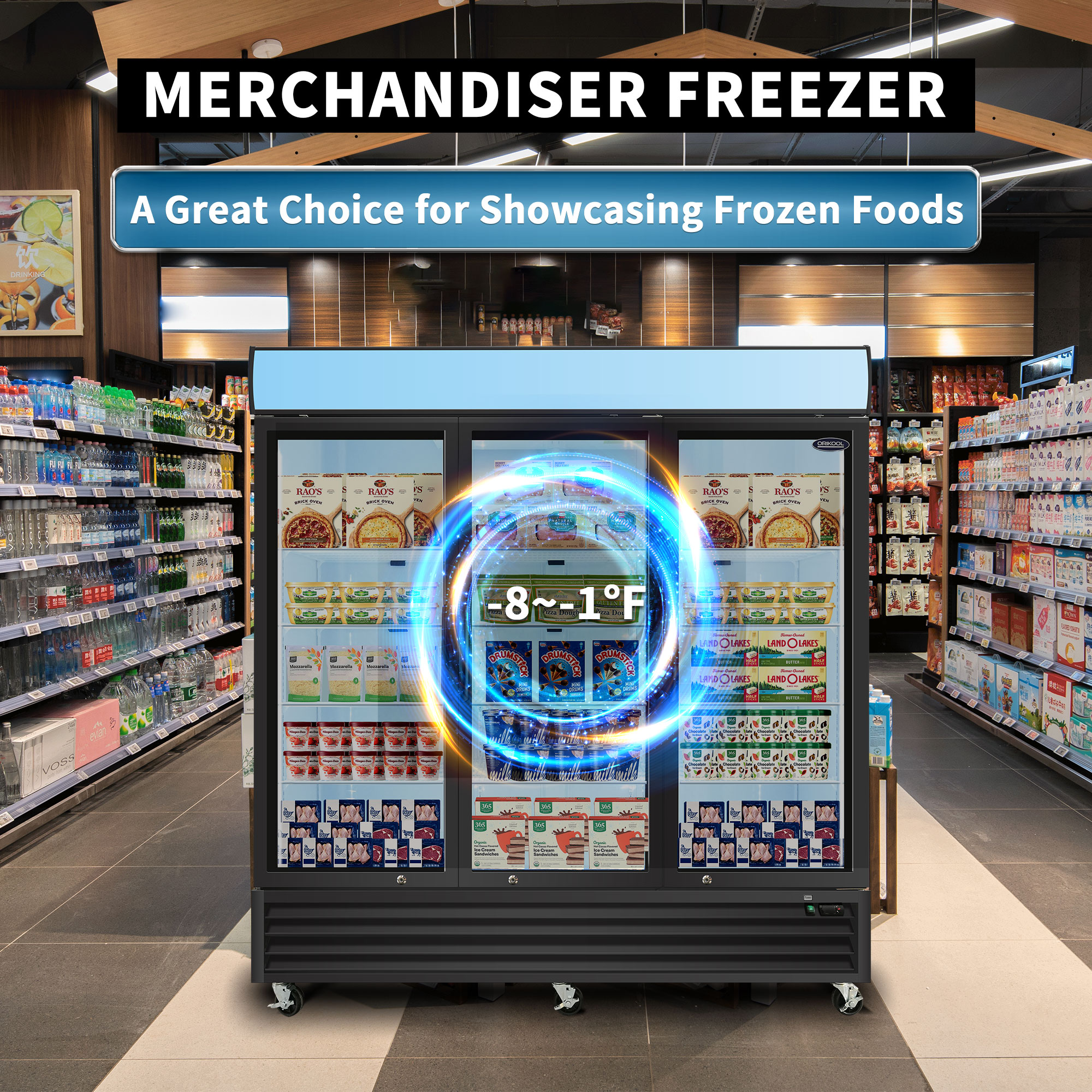 Orikool Commercial Reach-In Display Freezers