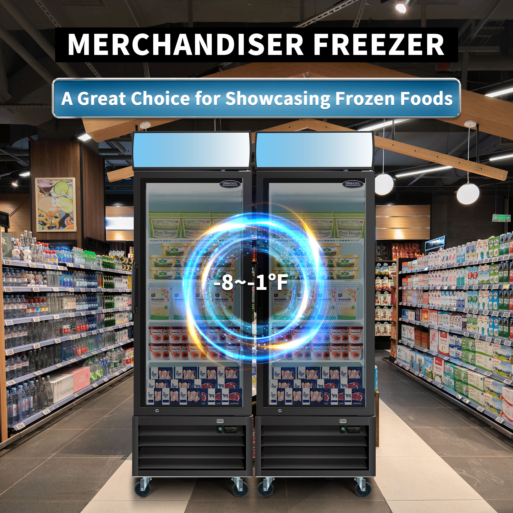 Orikool Glass Door Merchandiser Freezer