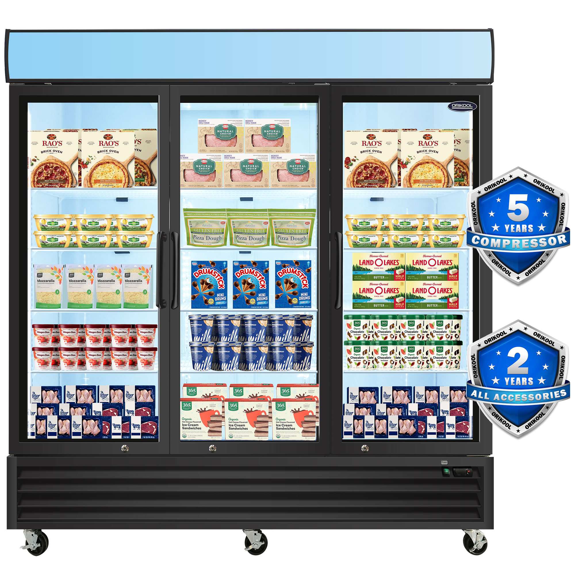 Orikool Commercial Reach-In Display Freezers
