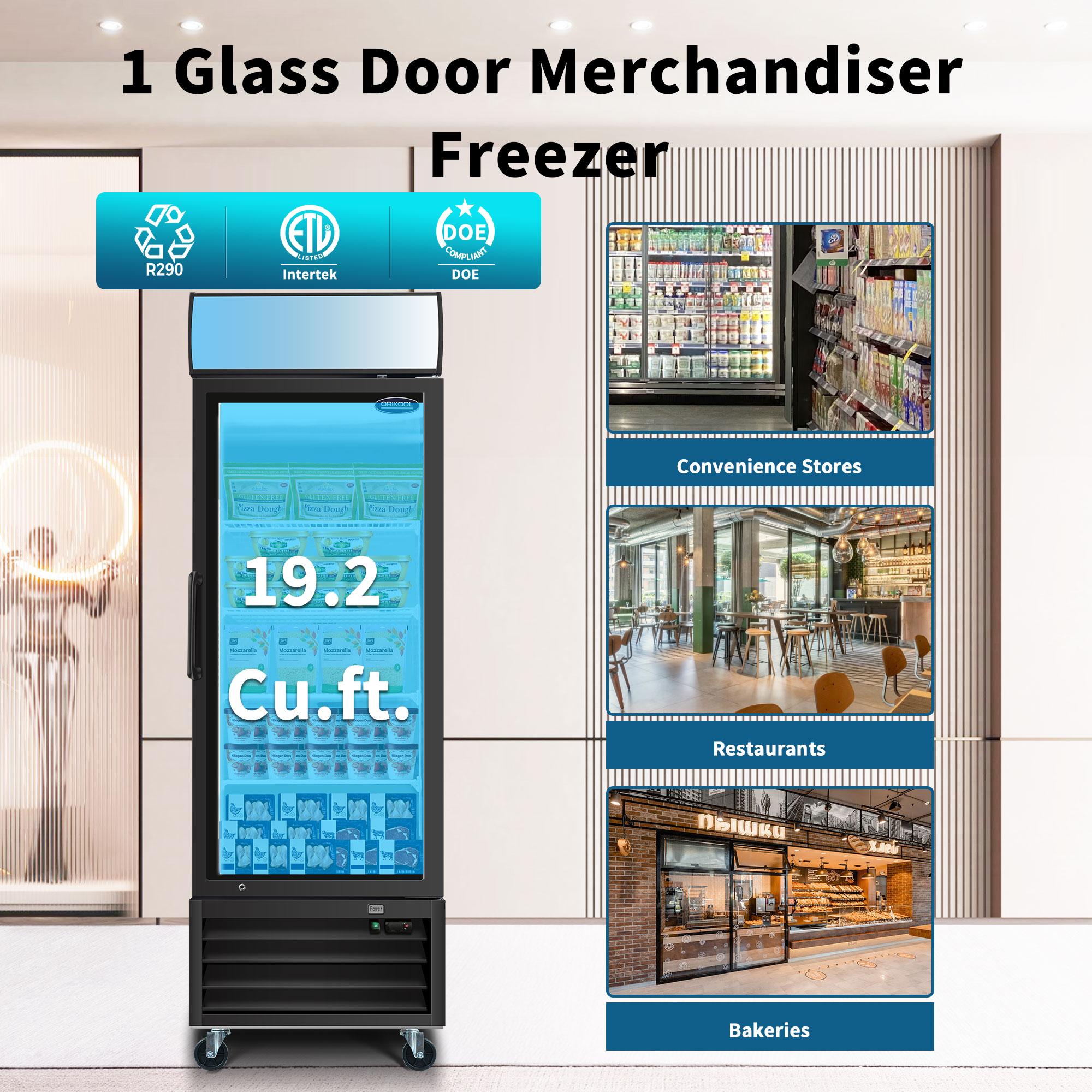 Orikool Glass Door Merchandiser Freezer