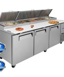 Orikool 93 In Commercial Pizza Prep Table With A Built-in Refrigerator