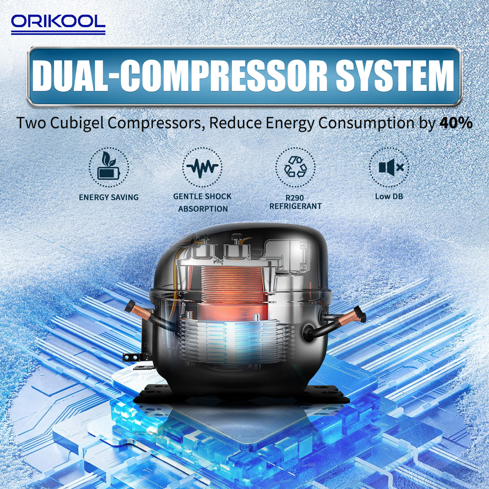 Orikool Commercial Reach-In Display Freezers