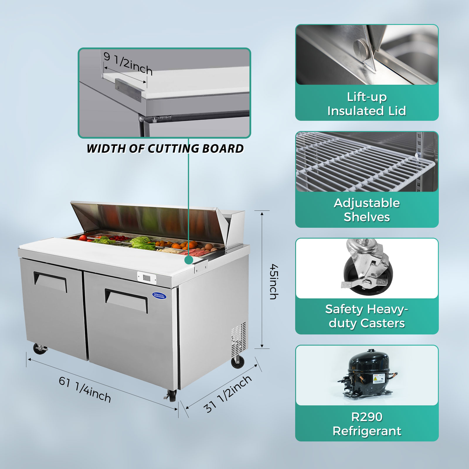 Orikool 60 In Commercial Refrigerators