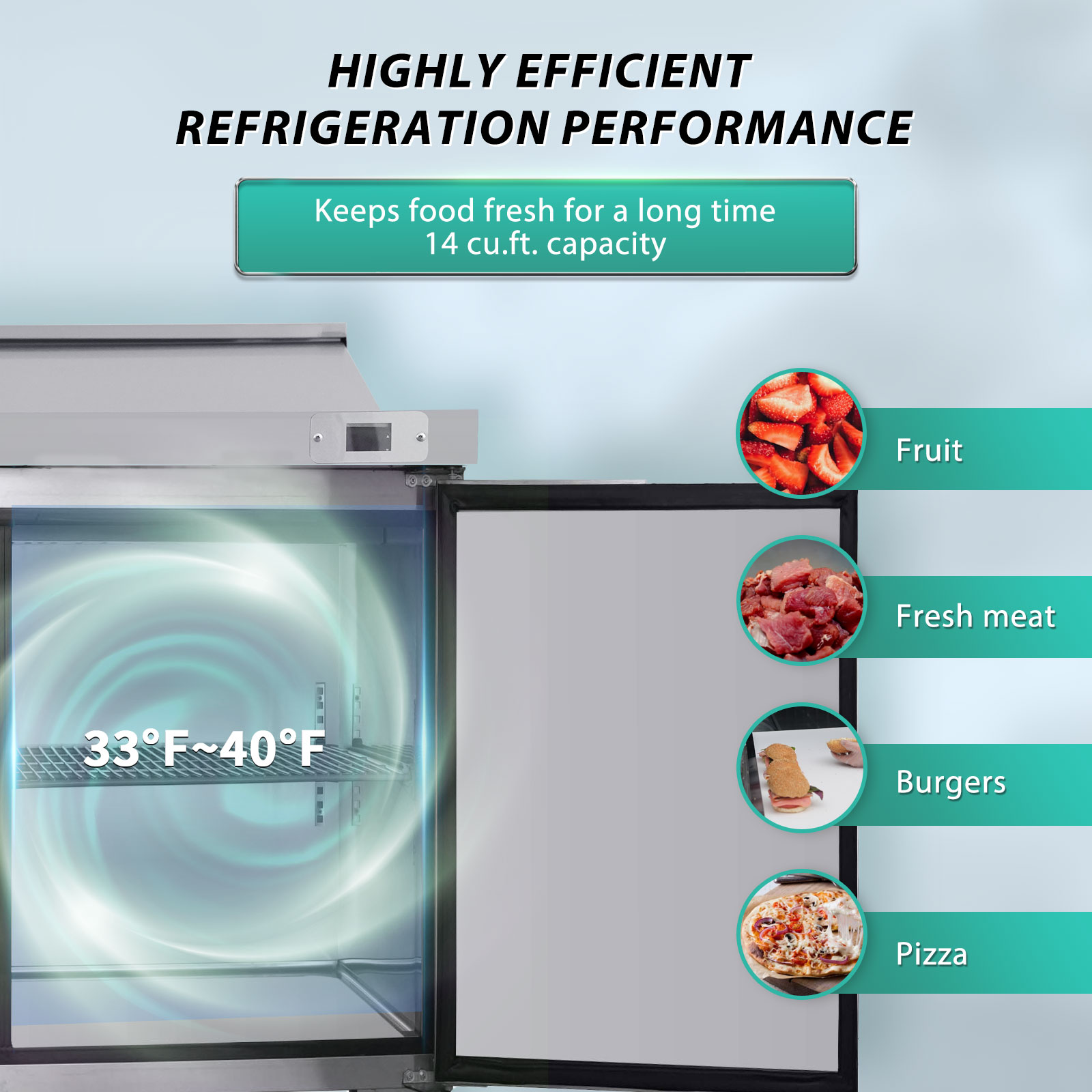 Orikool 48 IN Commercial Refrigerators