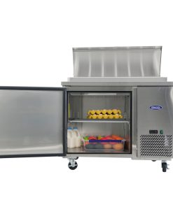 Orikool 44 IN Commercial Pizza Prep Table with a Built-in Refrigerator