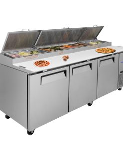 Orikool 93 In Commercial Pizza Prep Table With A Built-in Refrigerator