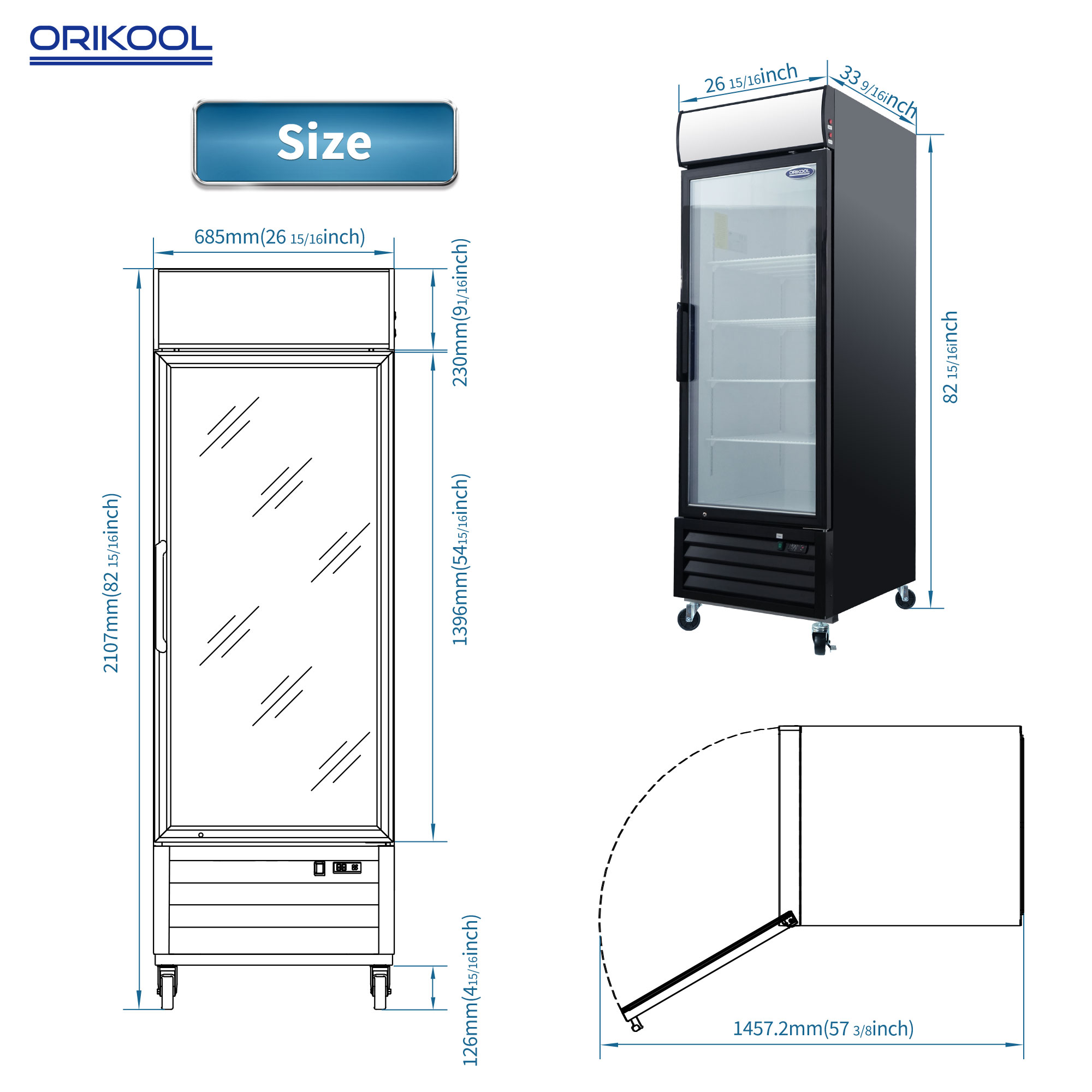 Orikool Glass Door Merchandiser Freezer