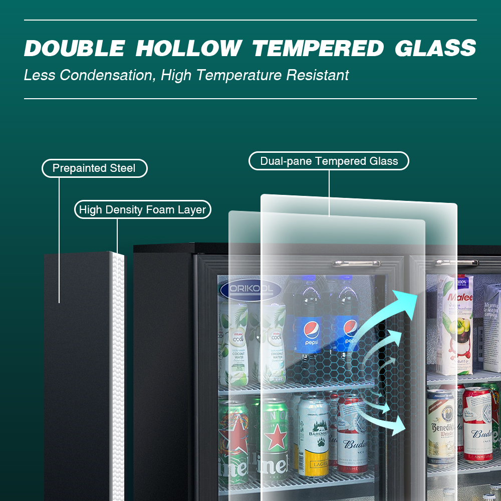 Orikool 3 Glass Door Beverage Refrigerators