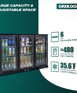 Orikool 3 Glass Door Beverage Refrigerators