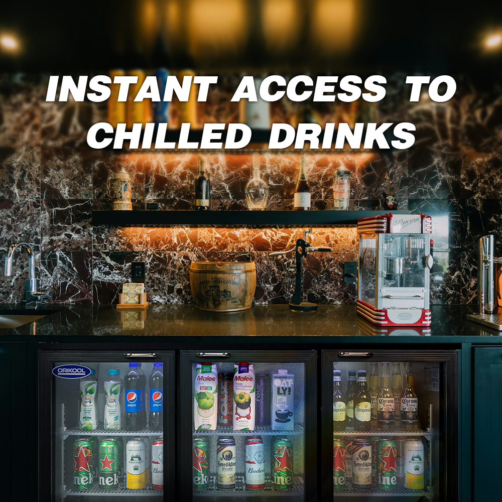 Orikool 3 Glass Door Beverage Refrigerators