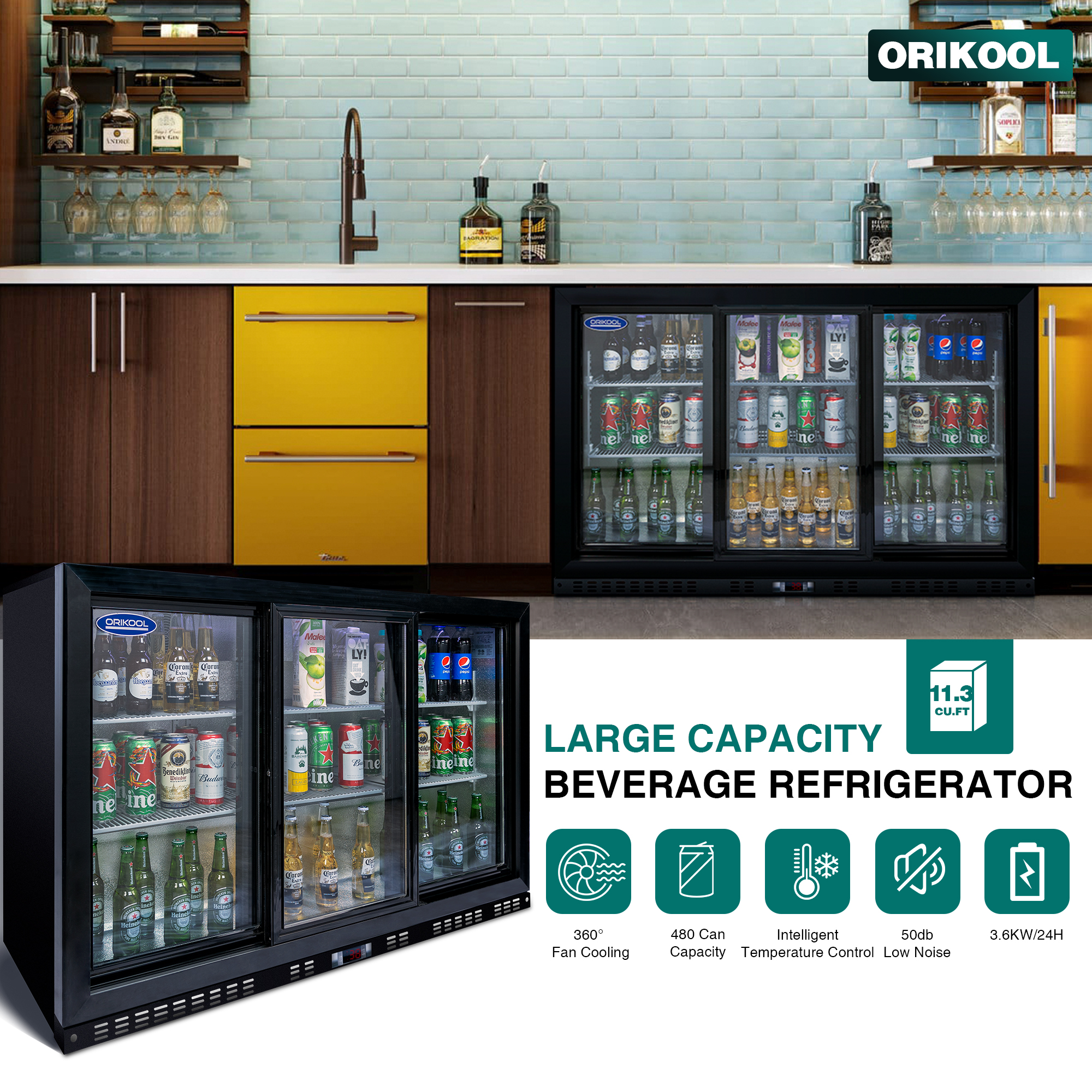 Orikool 53 Inch Beverage Refrigerators
