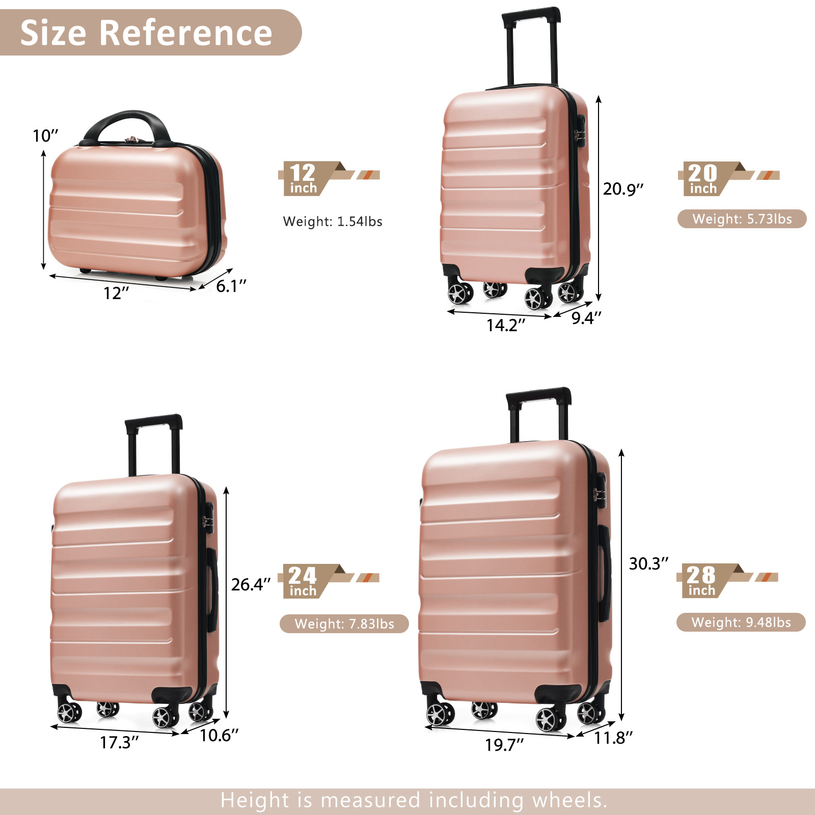 4 Piece of Hardshell ABS Luggage Set