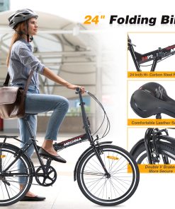 24 Inch Folding Bike for Adults with Fenders