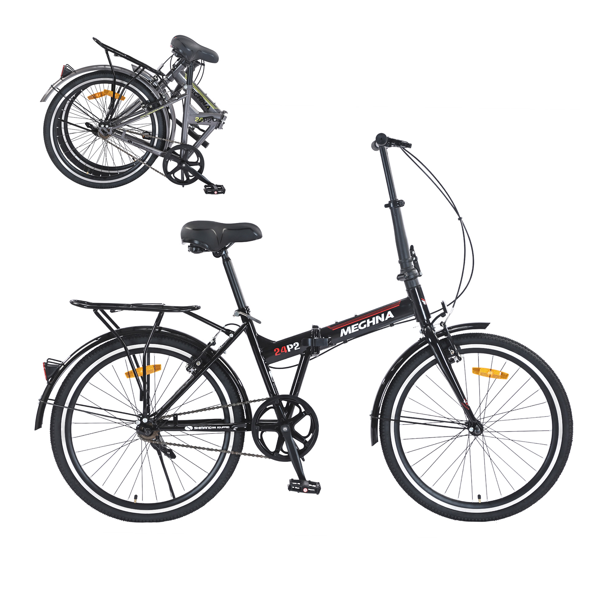 24 Inch Folding Bike for Adults with Fenders