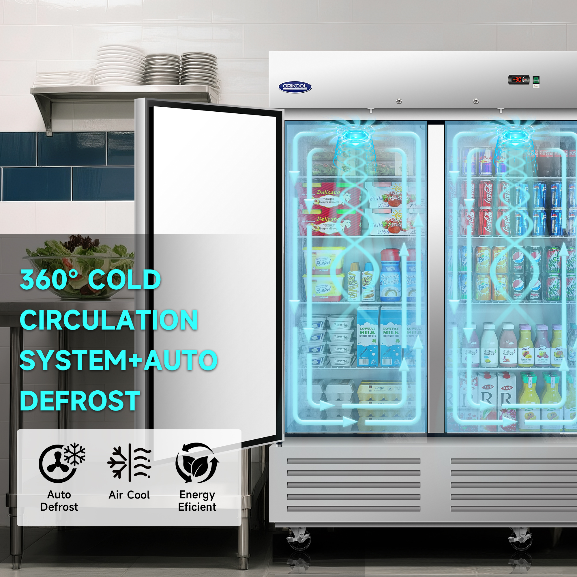 Orikool 81" Commercial Reach-In Freezers
