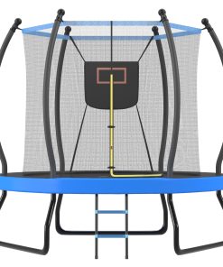 8FT Trampoline with Basketball Hoop, Enclosure net and Ladder