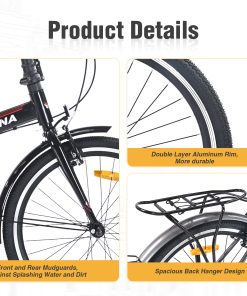 24 Inch Folding Bike for Adults with Fenders