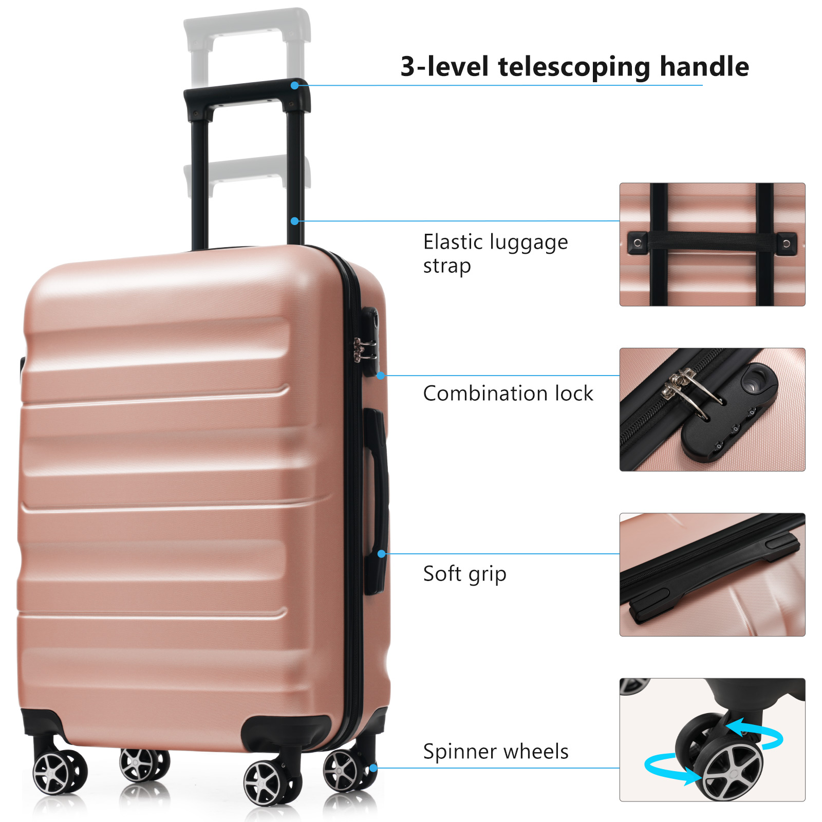 4 Piece of Hardshell ABS Luggage Set
