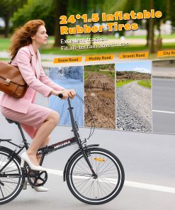 24 Inch Folding Bike for Adults with Fenders