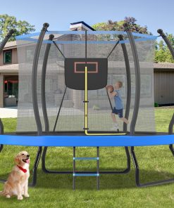 10FT Trampoline with Basketball Hoop, Enclosure net and Ladder