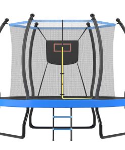 10FT Trampoline with Basketball Hoop, Enclosure net and Ladder