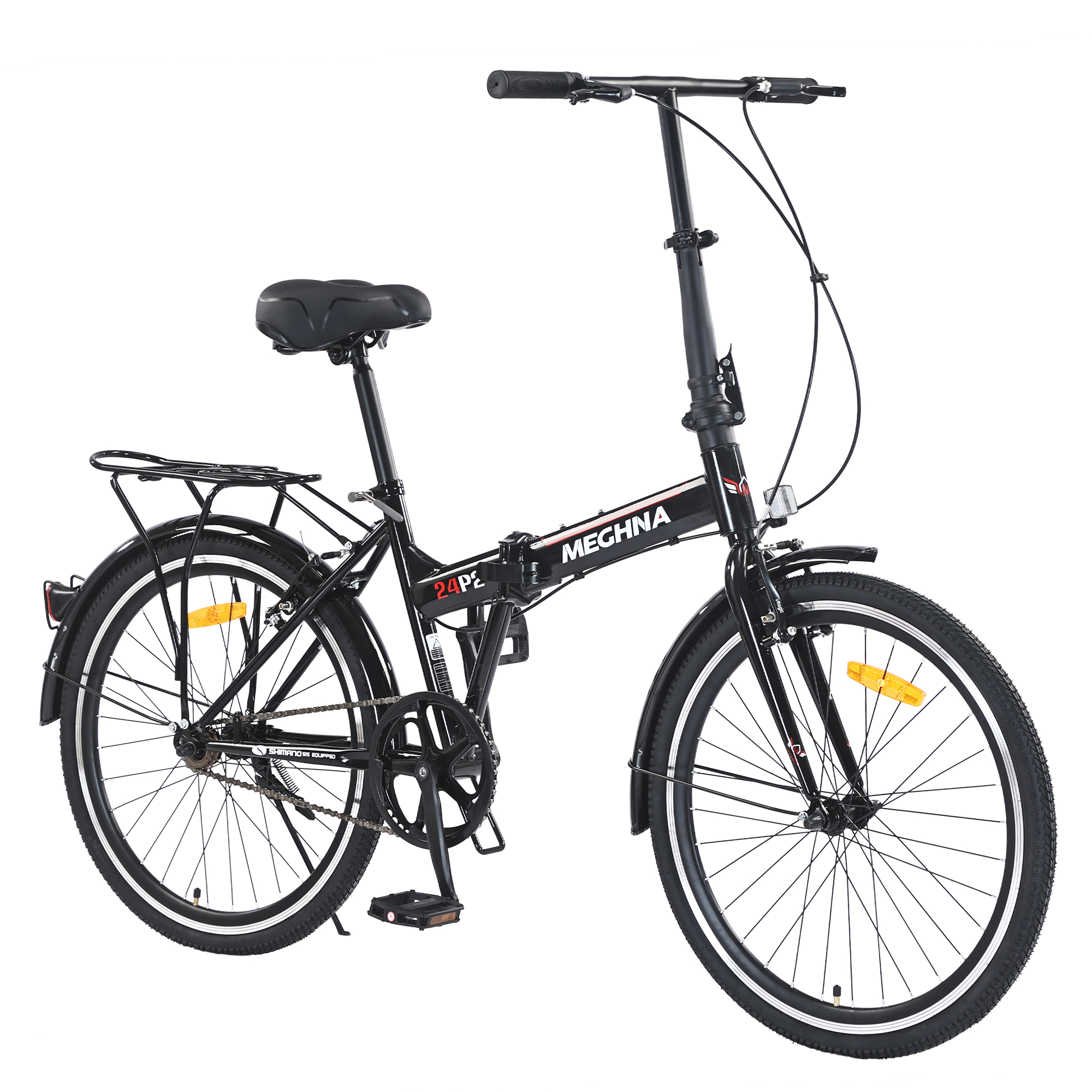24 Inch Folding Bike for Adults with Fenders