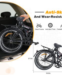24 Inch Folding Bike for Adults with Fenders