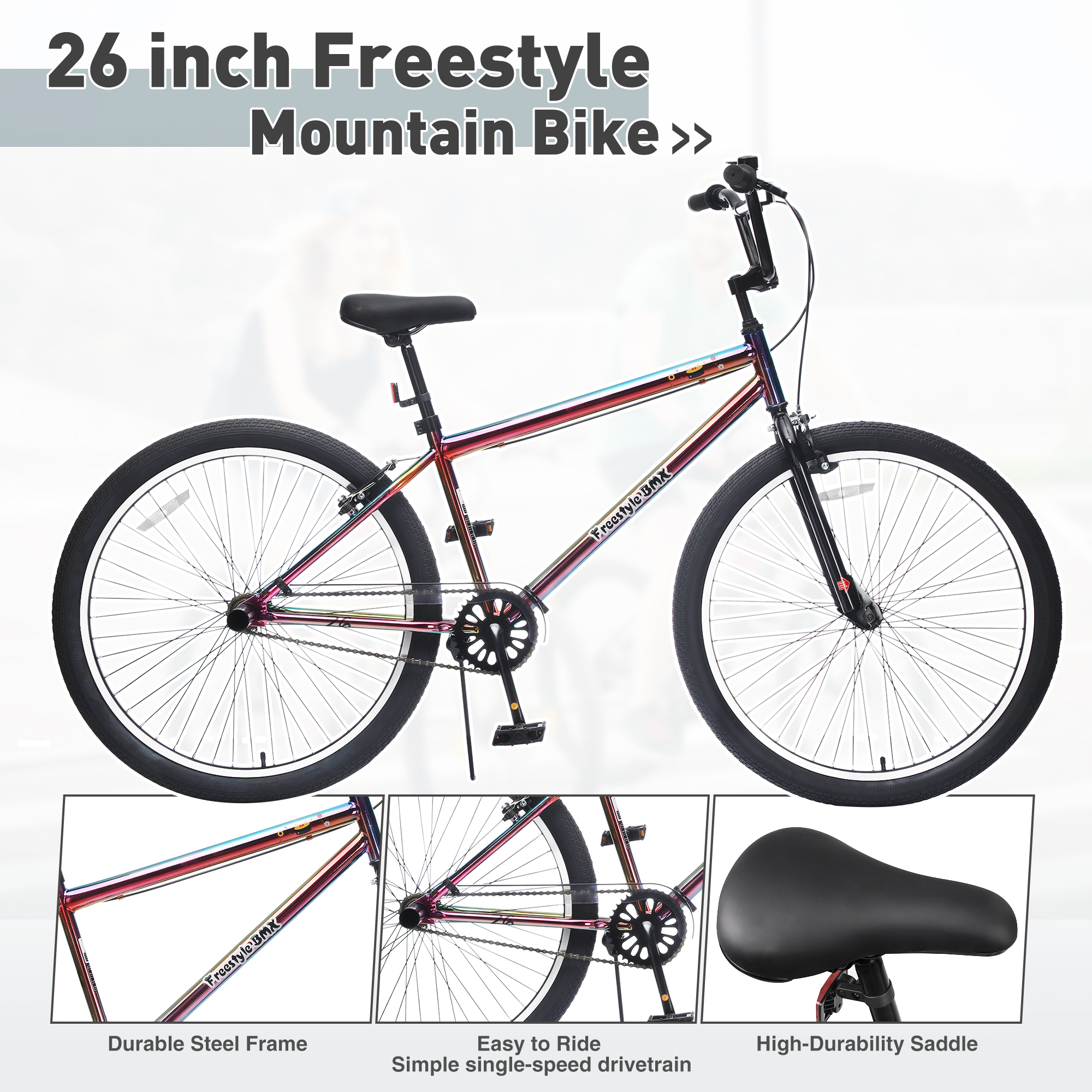 ZUKKA 26 Inch Freestyle Bike for Teens