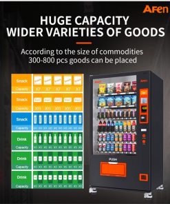 Snack & Drink Vending Machine with Bill Acceptor and Credit Card Reader